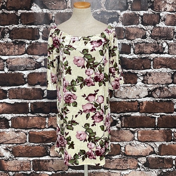 Oddy Dreamy Creamy Floral Print Off Shoulder Dress NWT Short Sleeve Medium M - Picture 5 of 16